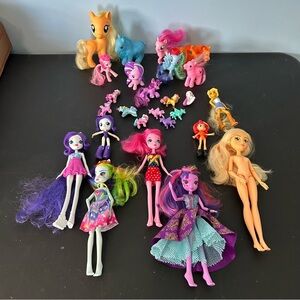 My little pony lot of 26 dolls/ponys equestria girls disney apple jacks/twilight
